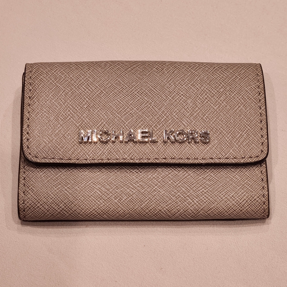 Michael Kors Gray Saffiano Wallet Coin Purse